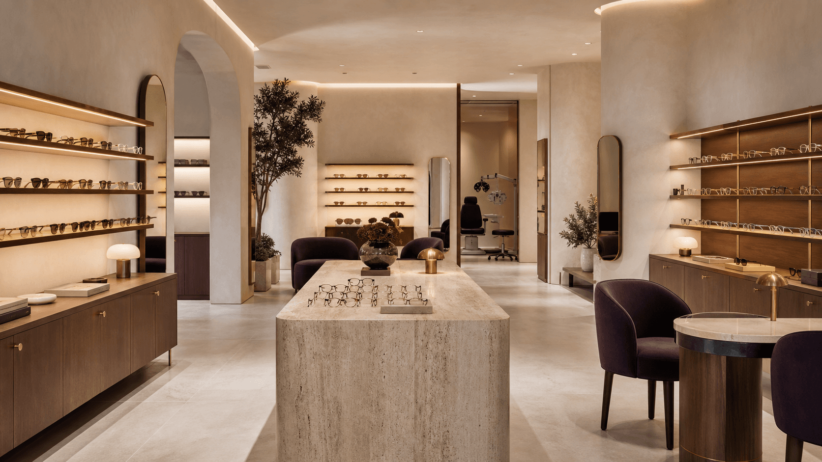 A premium optical boutique interior